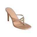 Coutgo Womens Heeled Sandals Strappy Square Toe