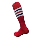 COUVER Mens Cotton Striped Knee High Sports Socks