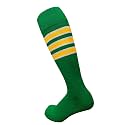 COUVER Mens Cotton Striped Knee High Sports Socks