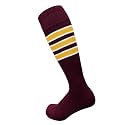 COUVER Mens Cotton Striped Knee High Sports Socks