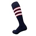 COUVER Mens Cotton Striped Knee High Sports Socks