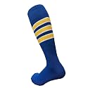 COUVER Mens Cotton Striped Knee High Sports Socks
