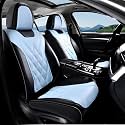Coverado Car Seat Covers, Front Covers for Cars, Car Seat Cover Front Seats, Automotive Seat Cover, Waterproof, Leather Car Seat Cushion, Universal Interior Seat Protectors for Most Cars Black-Bule