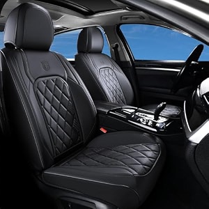 coverado car seat covers front seat cover 2 pack waterproof seat covers for cars luxury faux leather car seat cushions car seats protectors black car seat covers universal fit for most vehicles