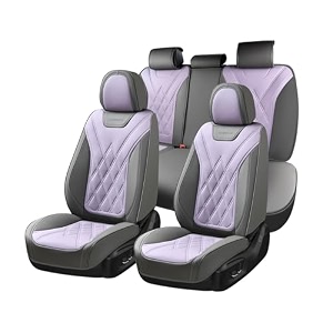 coverado car seat covers full set seat covers for cars waterproof leather automotive seat cover universal car interior protectors cushion for most cars gray_pruple