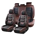 Coverado Car Seat Covers Full Set, Seat Covers for Cars, Front Seat Covers and Back Seat Cover Waterproof Leather Automotive Seat Cover, Universal Car Interior Protectors Cushion for Most Cars