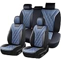 Coverado Car Seat Covers Full Set, Seat Covers for Cars, Front Seat Covers and Back Seat Cover Waterproof Leather Automotive Seat Cover, Universal Car Interior Protectors Cushion for Most Cars