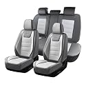 Coverado Car Seat Covers Full Set, Seat Covers for Cars, Front Seat Covers and Back Seat Cover Waterproof Leather Automotive Seat Cover, Universal Car Interior Protectors Cushion for Most Cars