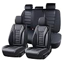 Coverado Car Seat Covers Full Set, Seat Covers for Cars, Front Seat Covers and Back Seat Cover Waterproof Leather Automotive Seat Cover, Universal Car Interior Protectors Cushion for Most Cars