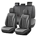 Coverado Car Seat Covers Full Set, Seat Covers for Cars, Front Seat Covers and Back Seat Cover Waterproof Leather Automotive Seat Cover, Universal Car Interior Protectors Cushion for Most Cars