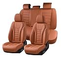 Coverado Car Seat Covers Full Set, Seat Covers for Cars, Front Seat Covers and Back Seat Cover Waterproof Leather Automotive Seat Cover, Universal Car Interior Protectors Cushion for Most Cars