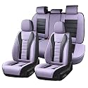 Coverado Car Seat Covers Full Set, Seat Covers for Cars, Front Seat Covers and Back Seat Cover Waterproof Leather Automotive Seat Cover, Universal Car Interior Protectors Cushion for Most Cars