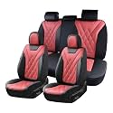 Coverado Car Seat Covers Full Set, Seat Covers for Cars, Front Seat Covers and Back Seat Cover Waterproof Leather Automotive Seat Cover, Universal Car Interior Protectors Cushion for Most Cars