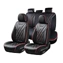 Coverado Car Seat Covers Full Set, Seat Covers for Cars, Front Seat Covers and Back Seat Cover Waterproof Leather Automotive Seat Cover, Universal Car Interior Protectors Cushion for Most Cars