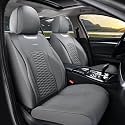 Coverado Seat Covers Full Set, Luxury Leather Car Seat Covers, Waterproof Automotive Car Seat Covers Universal Fit for Most Sedans, SUVs, Pick-up Trucks(Gray)