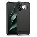 COVERBLACK Back Cover Compatible for Ai Plus Nova 2 Pro 5G | Rubber Carbon Fiber Rugged Armour Matte Case - Black