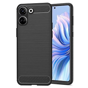 coverblack case silicone rubber hybrid case case back cover for tecno camon20 64mp rgbw - black