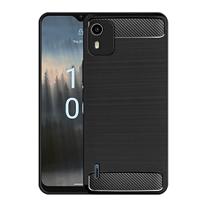 coverblack case silicone rubber hybrid case case back cover for nokia c12 android 12 - black