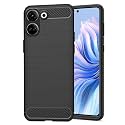 COVERBLACK Case Silicone Rubber Hybrid Case Case Back Cover for Tecno Camon20 64MP RGBW - Black