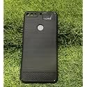 COVERBLACK Cases Rubber Hybrid Case Fibre Matte Finish Brushes Back Cover Compatible for Honor 7C - Black