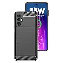COVERBLACK Cases Rubber Hybrid Case Fibre Matte Finish Brushes Back Cover Compatible for Tecno Spark 8 Pro - Black