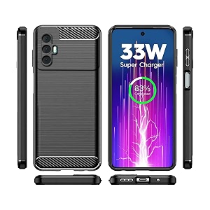 coverblack cases silicon matte carbon fibre matte finish brushes case back cover compatible for tecno spark 8pro - black
