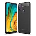 COVERBLACK Cases Silicon Matte Carbon Fibre Matte Finish Brushes Case Back Cover Compatible for Motorola Moto G10 Power - Black