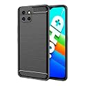 COVERBLACK Cases Silicon Matte Carbon Fibre Matte Finish Brushes Case Back Cover Compatible for Infinix X675 / Hot 11 2022 - Black