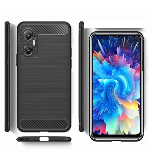 coverblack grip case rubber back cover for infinix hot 20 5g - black
