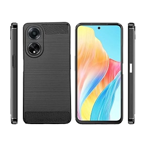 coverblack grip case rubber back cover for oppo f23 5g - black