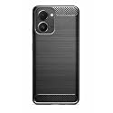 COVERBLACK Rubber Hybrid Case Fibre Brushes Back Cover Compatible for Tecno POP X 4G - Black