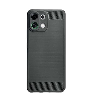 coverblack rubber hybrid case fibre matte finish brushes back cover compatible for oppo k13 turbo pro 5g - black