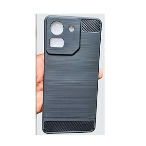 coverblack rubber hybrid case fibre matte finish brushes back cover compatible for ai pulse - black