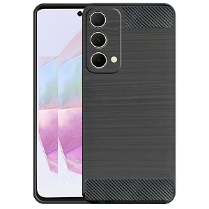 coverblack rubber hybrid case fibre matte finish brushes back cover compatible for realme gt master edition - black