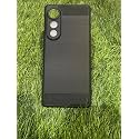 COVERBLACK Rubber Hybrid Case Fibre Matte Finish Brushes Back Cover Compatible for Tecno POVA Curve - Black
