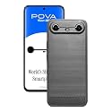 COVERBLACK Rubber Hybrid Case Fibre Matte Finish Brushes Back Cover Compatible for Tecno Pova Slim 5G - Black