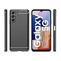 COVERBLACK Rubber Hybrid Case Fibre Matte Finish Brushes Back Cover Compatible for Samsung Galaxy A17 5G - Black