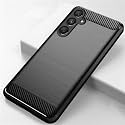 COVERBLACK Rubber Hybrid Case Fibre Matte Finish Brushes Back Cover Compatible for Samsung A26 5G - Black