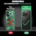 COVERBLACK Rubber Hybrid Case Fibre Matte Finish Brushes Back Cover Compatible for Tecno Pova 6 Neo 5G - Black