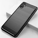 COVERBLACK Rubber Hybrid Case Fibre Matte Finish Brushes Back Cover Compatible for Samsung Galaxy A07 LTE - Black