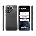 COVERBLACK Rubber Hybrid Case Fibre Matte Finish Brushes Back Cover Compatible for Tecno Pova 7 5G - Black