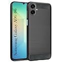 COVERBLACK Rubber Hybrid Case Fibre Matte Finish Brushes Back Cover Compatible for Samsung Galaxy A06 5G - Black