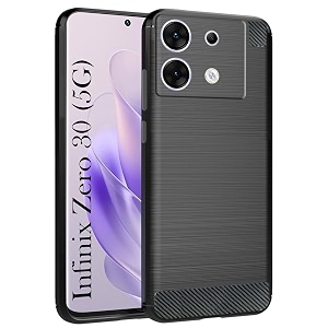 coverblack rubber hybrid matte rubber case matte finish back cover compatible for infinix zero 30 5g - black