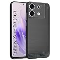 COVERBLACK Rubber Hybrid Matte Rubber Case Matte Finish Back Cover Compatible for Infinix Zero 30 5G - Black