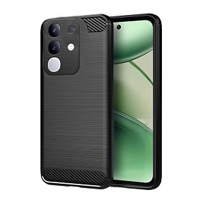 coverblack silicon hybrid matte rubber case matte finish back cover compatible for vivo y31 pro 5g - black
