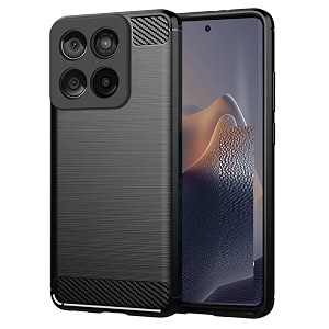 coverblack silicon hybrid matte rubber case matte finish back cover compatible for motorola edge 60 5g - black