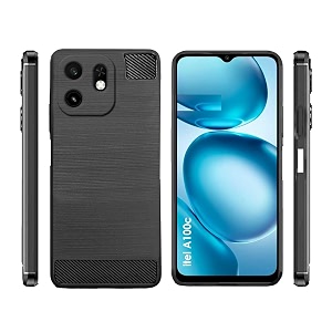 coverblack silicon hybrid matte rubber case a_rmor back cover compatible for itel zeno 100 - black