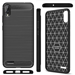 coverblack silicon hybrid matte rubber case matte finish back cover compatible for gionee f11 - black