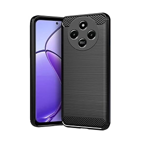 coverblack silicon hybrid matte rubber case back cover compatible model for xiaomi redmi 14c 4g - black