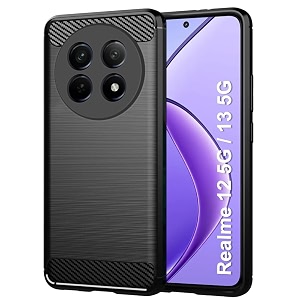 coverblack silicon hybrid matte rubber case back cover compatible model for realme narzo 70x 5g - black